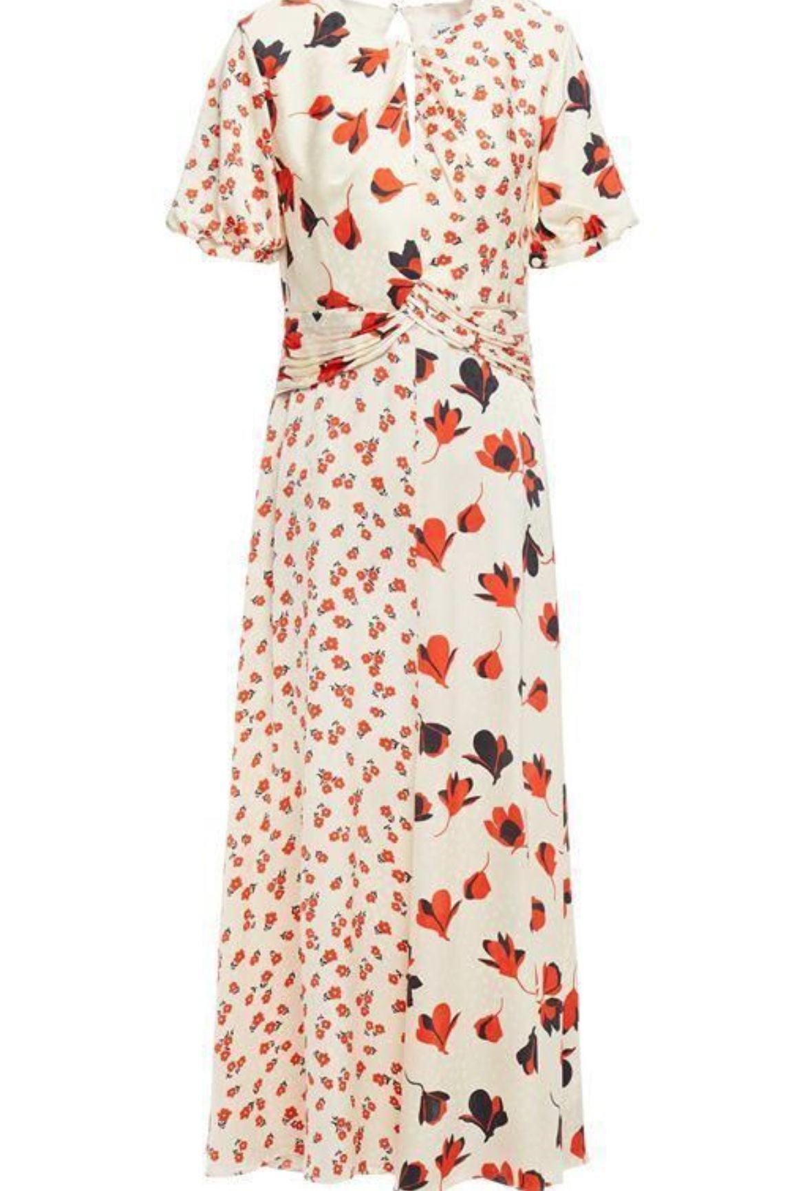 SELF PORTRAIT SATIN FLORAL MINI DRESS