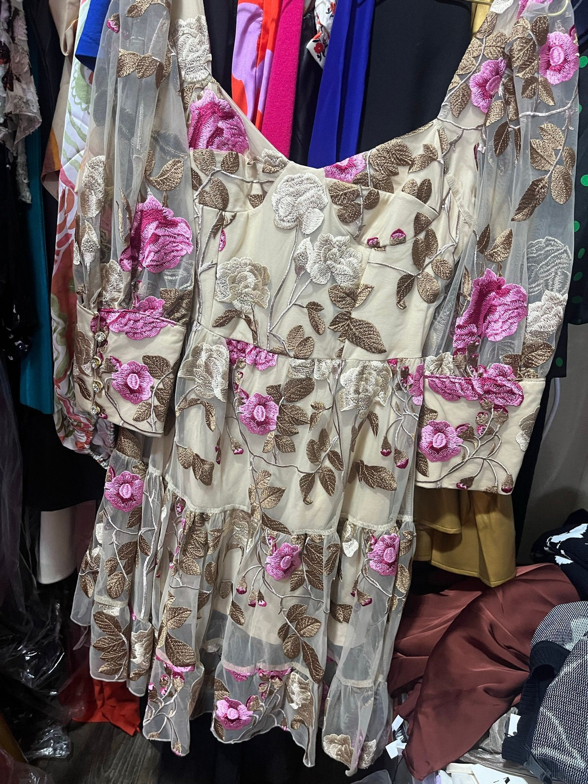 FLORAL EMBROIDERY DRESS