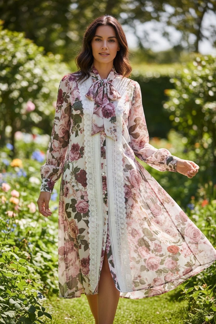 Yolancris Roses Dress with belt