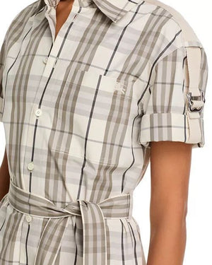 BURBERRY Check Cotton Shirt Dress