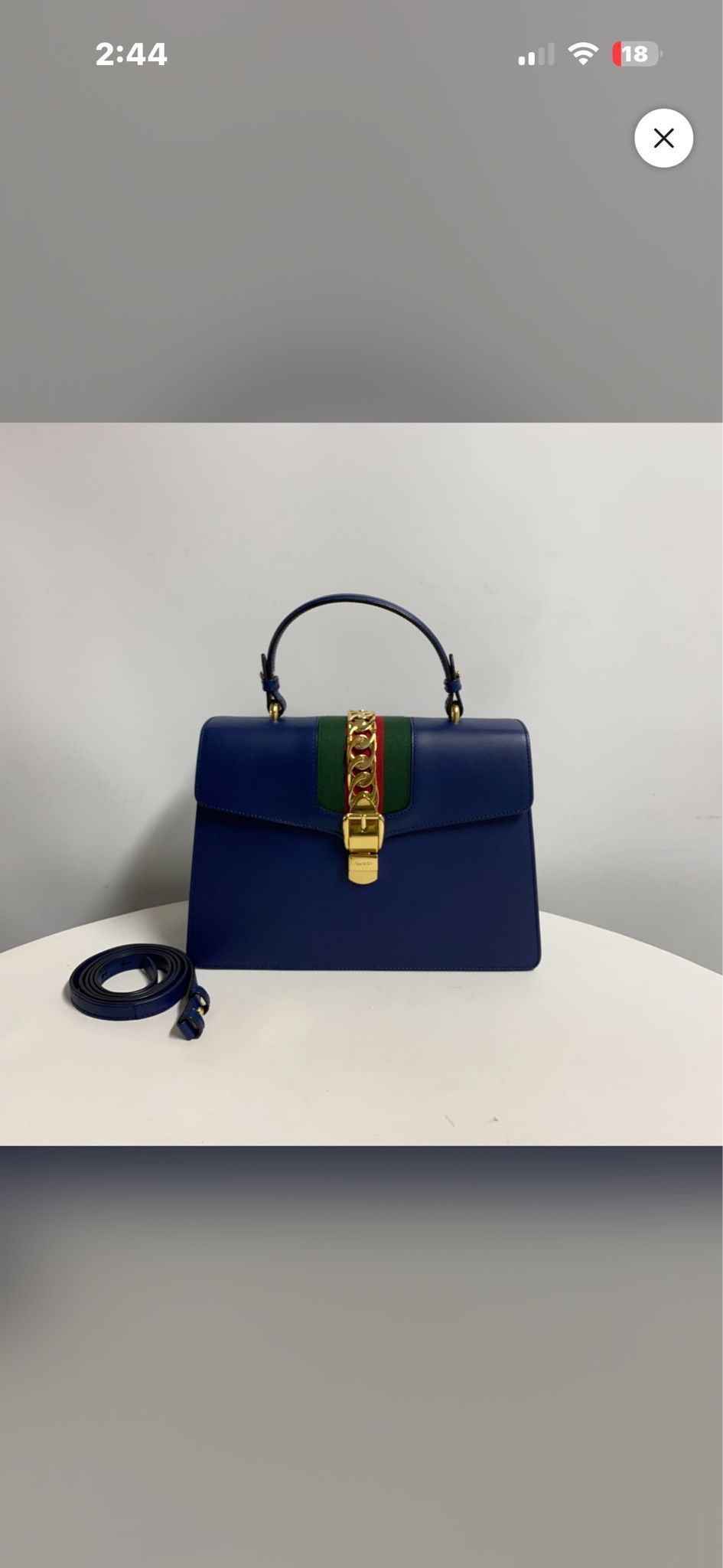 Gucci Sylvie Calfskin Large Top Handle Bag