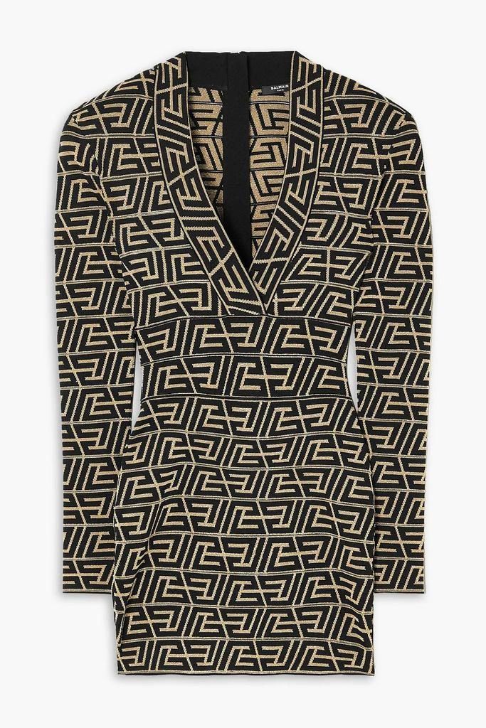 BALMAIN MONOGRAMMED KNIT DRESS