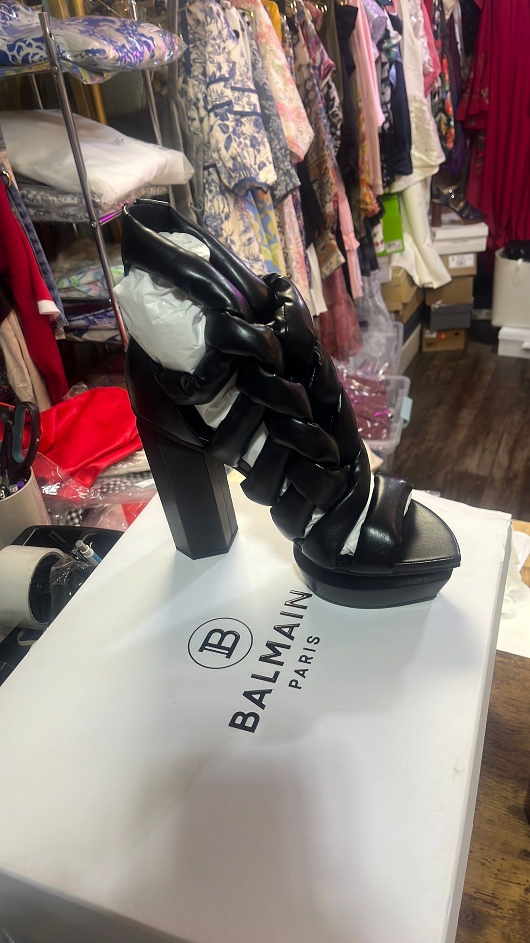 BALMAIN BLOCK HEELS PUMPS