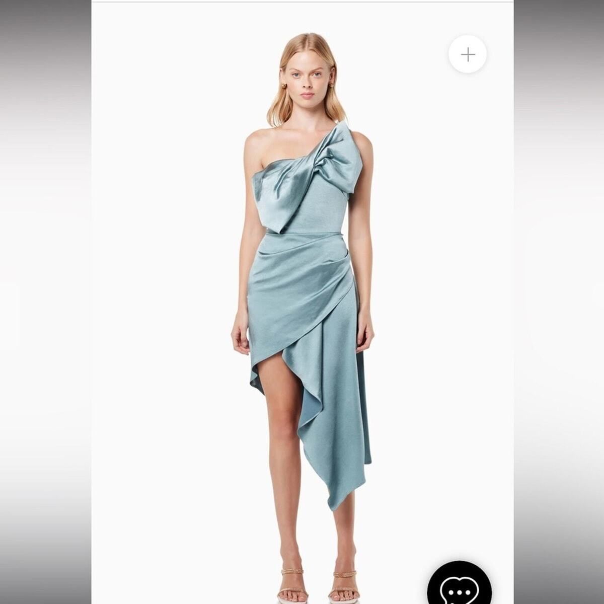 ELLIATT BLUE SATIN BOW DRESS