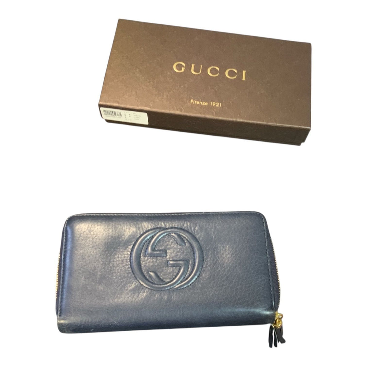 Gucci Navy Wallet with Box