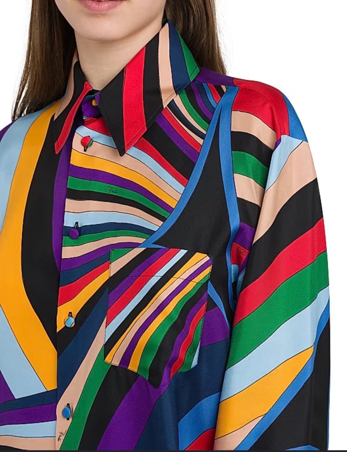 Emilio Pucci Iride-Print Silk Shirt