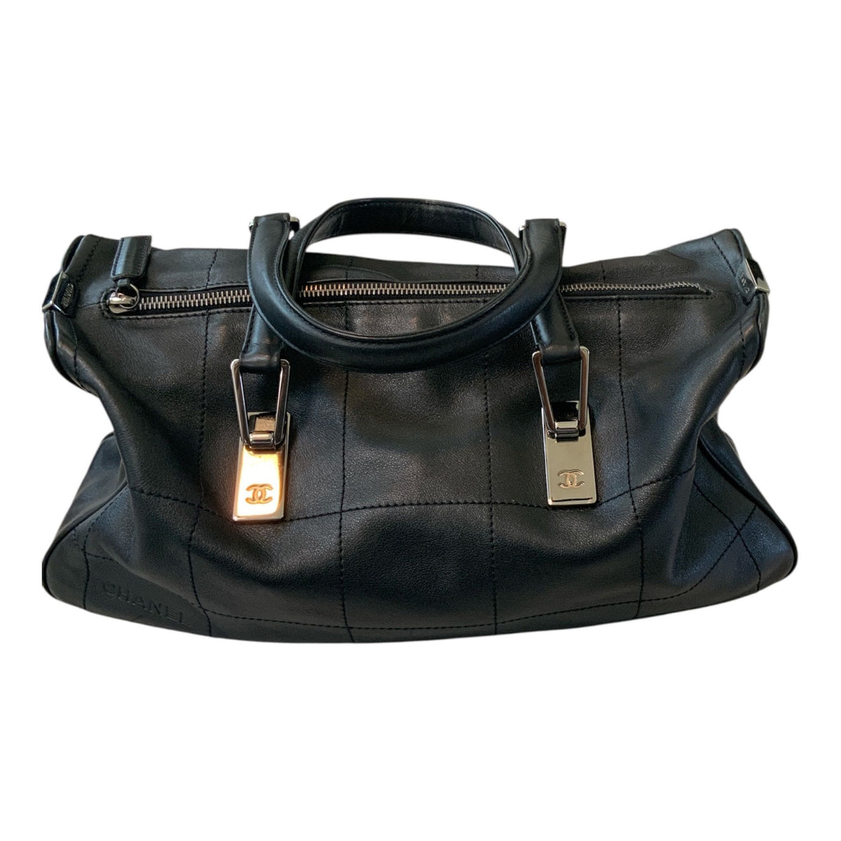 Chanel square stitch CC Boston Bag