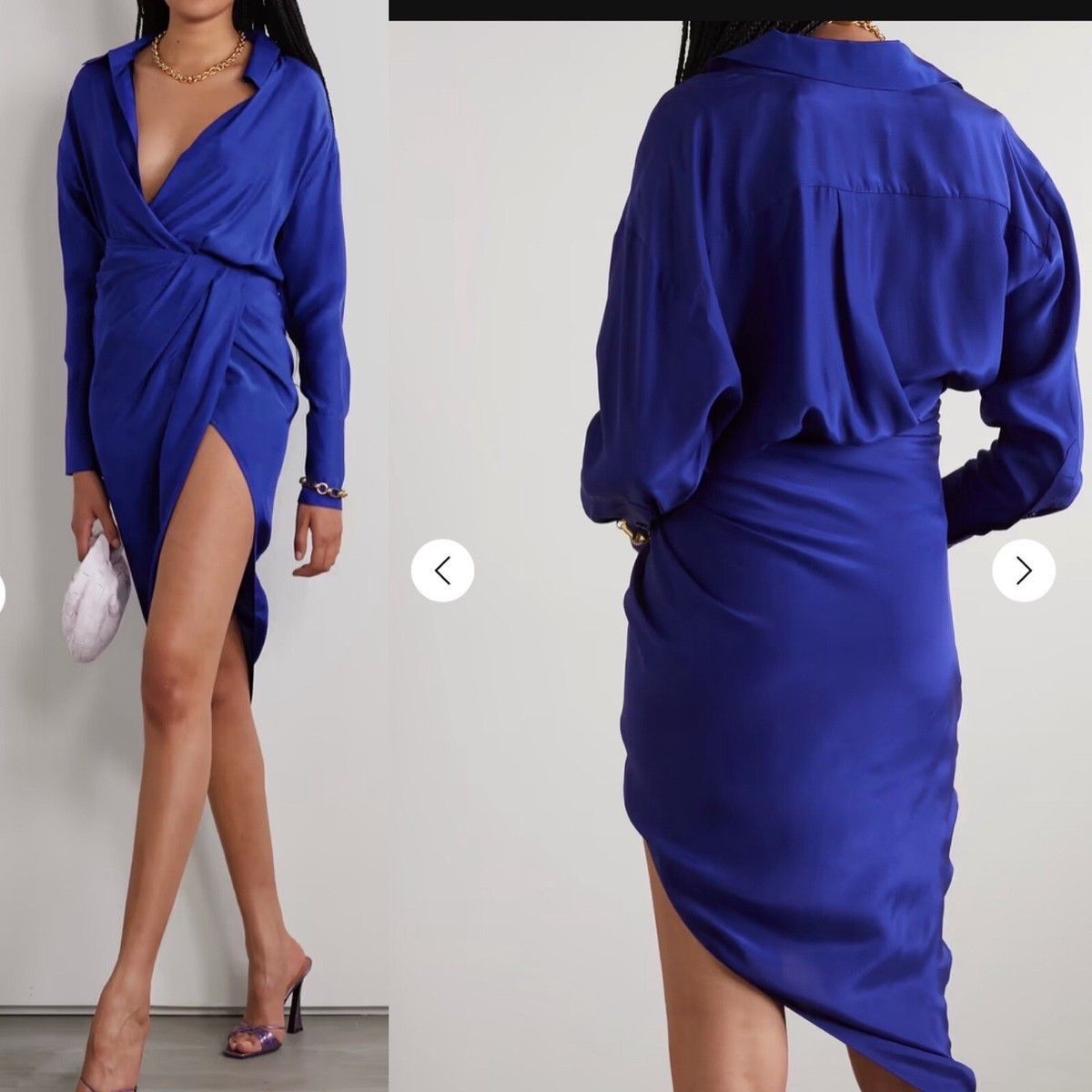 GAUGE BLUE SILK DRESS