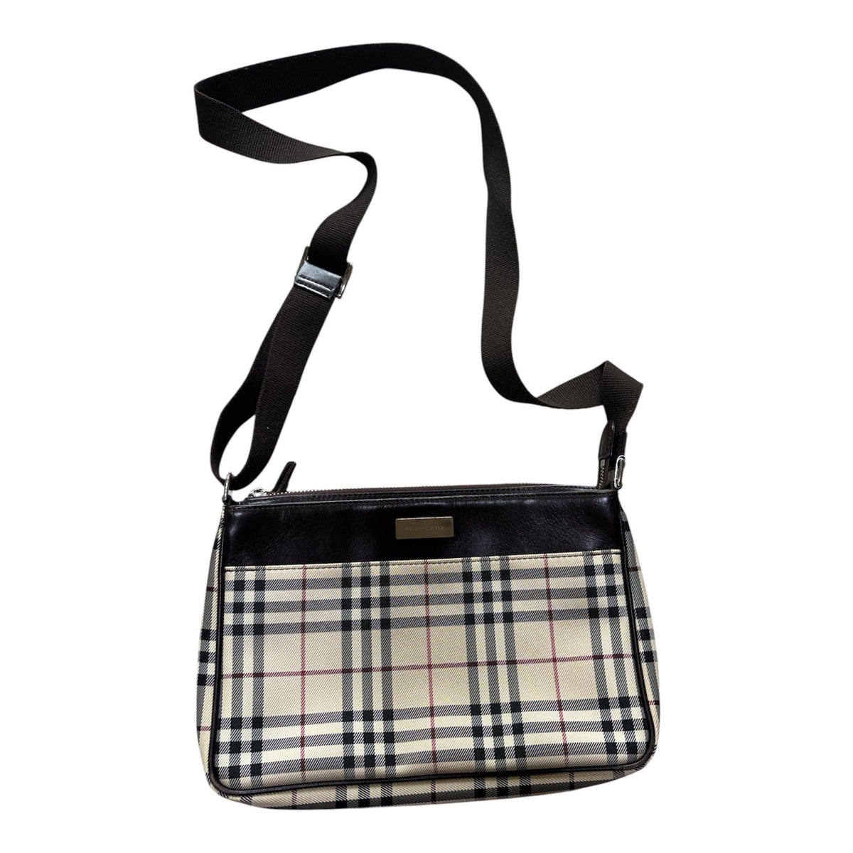 #14-Burberry Vintage Nova Check Canvas Bag
