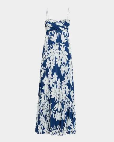 UNGARO PLEATED MAXI DRESS