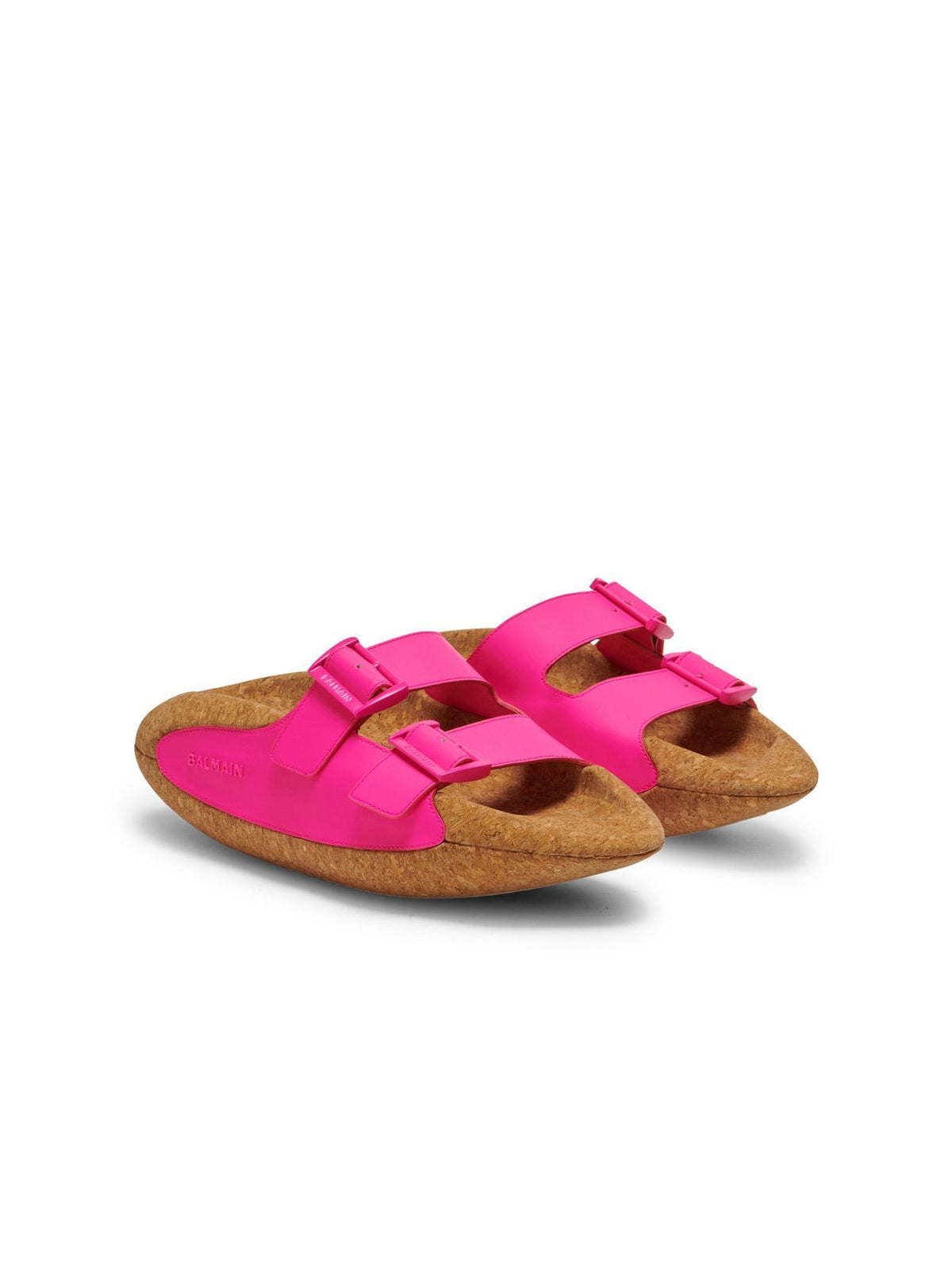 BALMAIN PINK CORK SANDALS