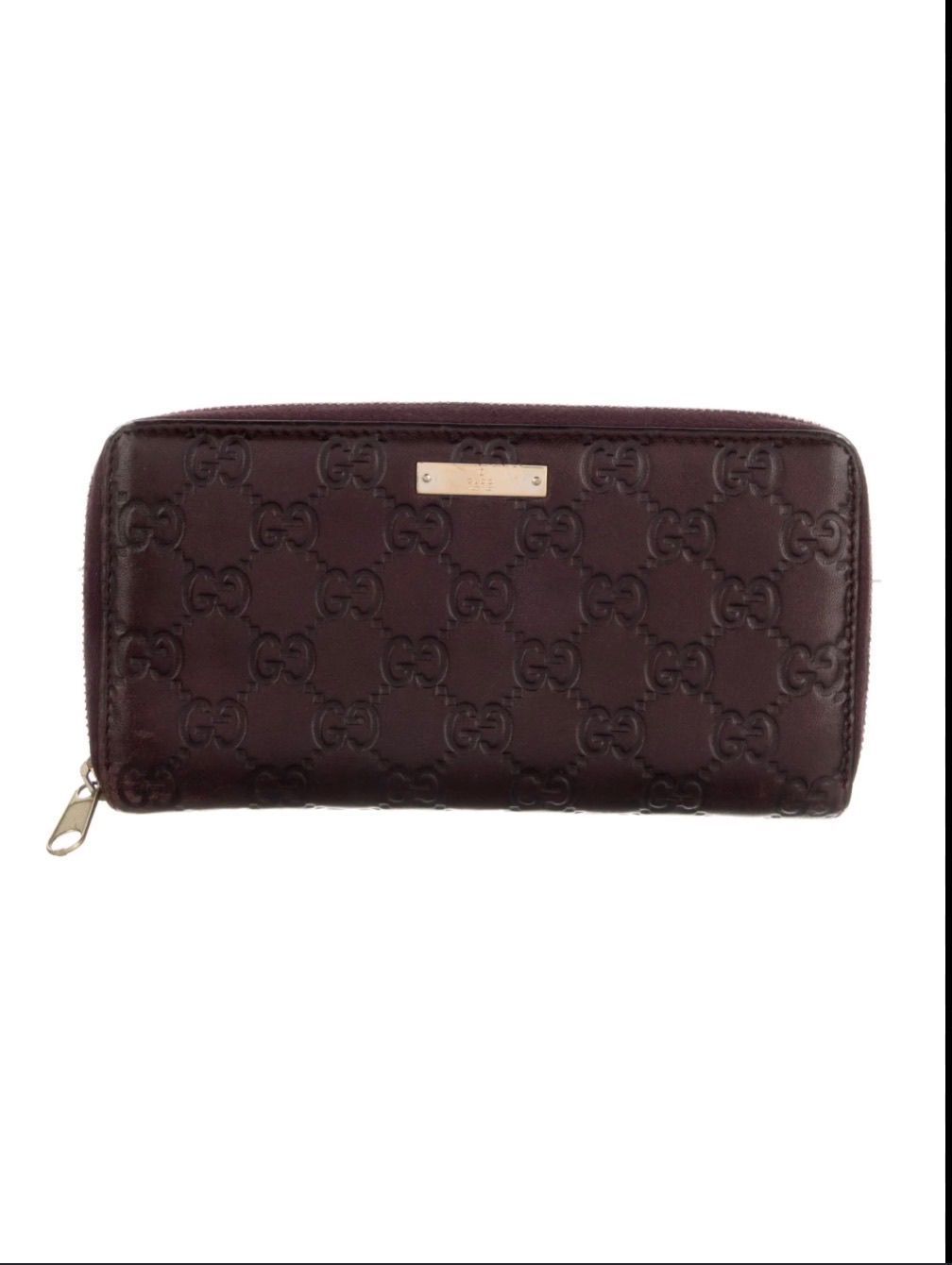 Gucci Guccissima Leather Bifold Wallet Maroon w/Box