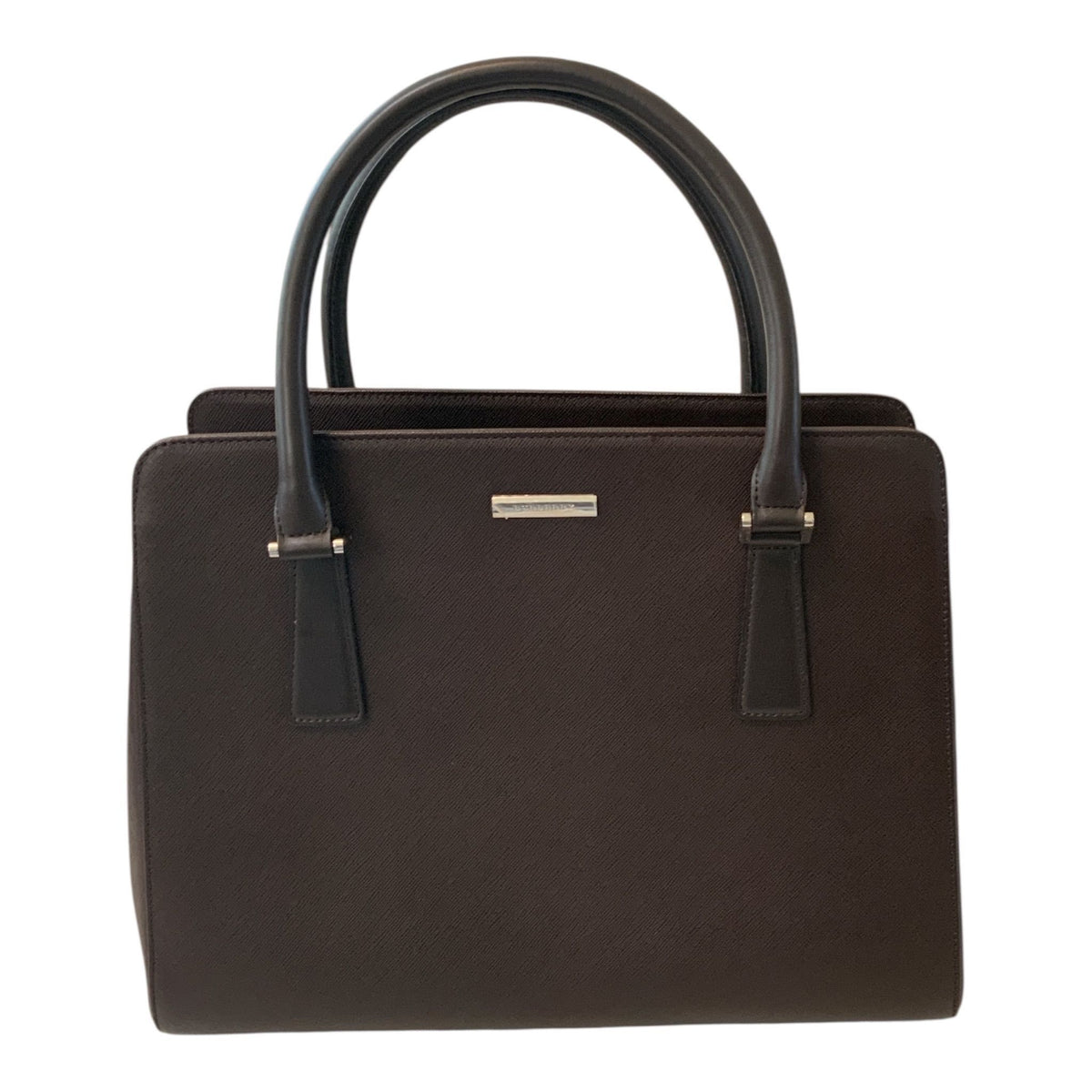 #10-Burberry Brown/Silver Saffiano leather handbag