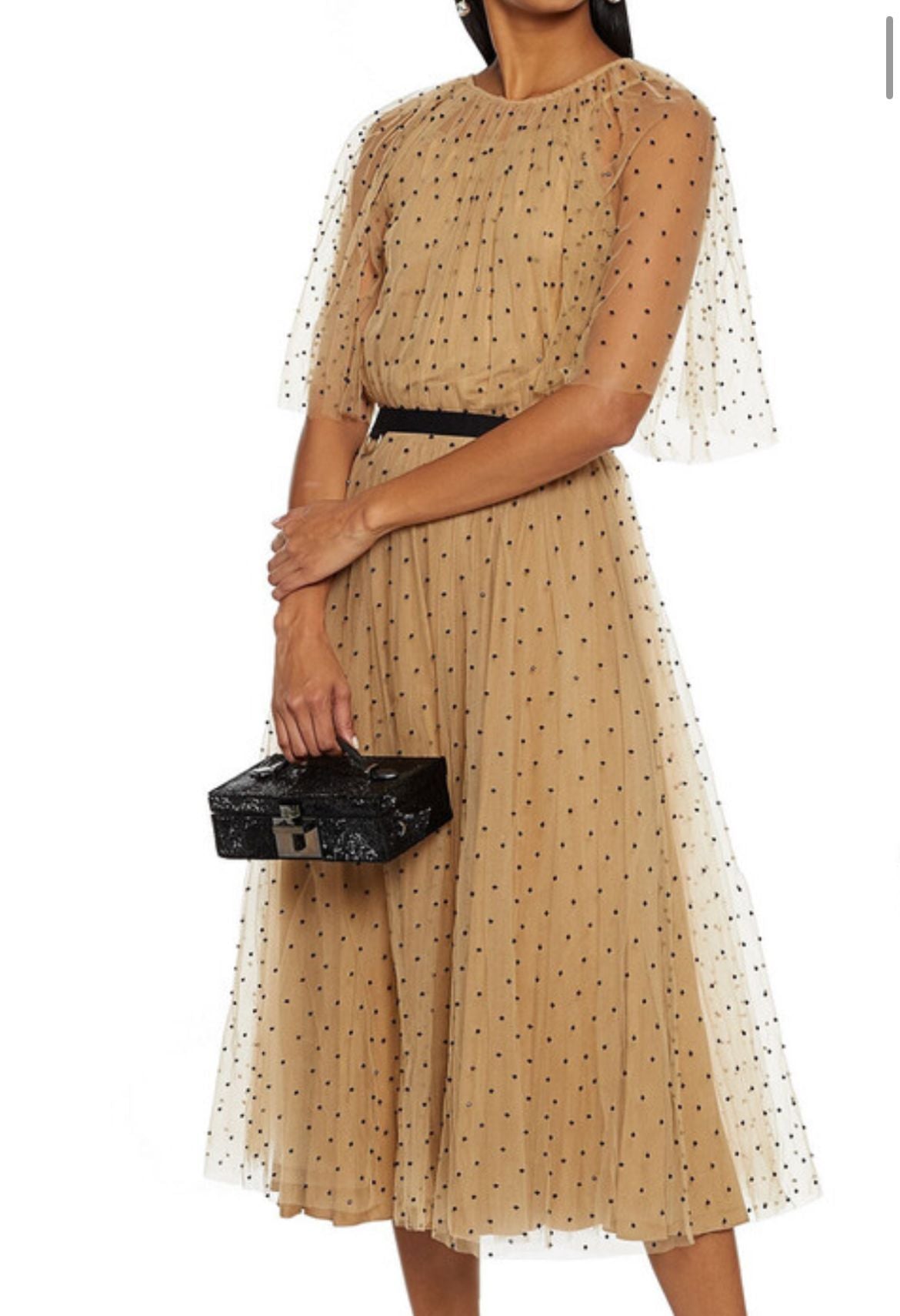 MARIA LUCIA HOHAN MESH POLKA DOT DRESS