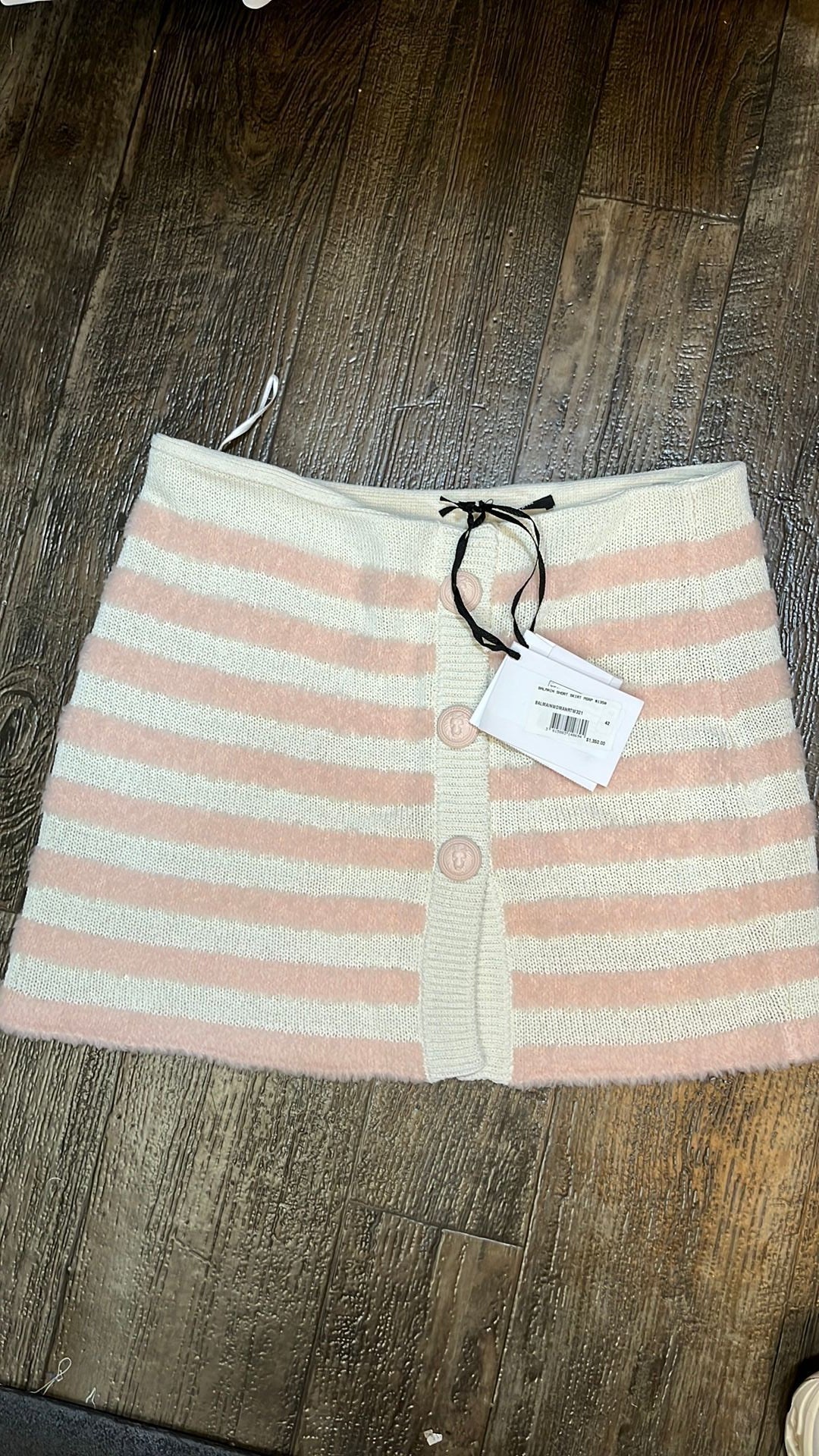 BALMAIN WOOL PINK SKIRT