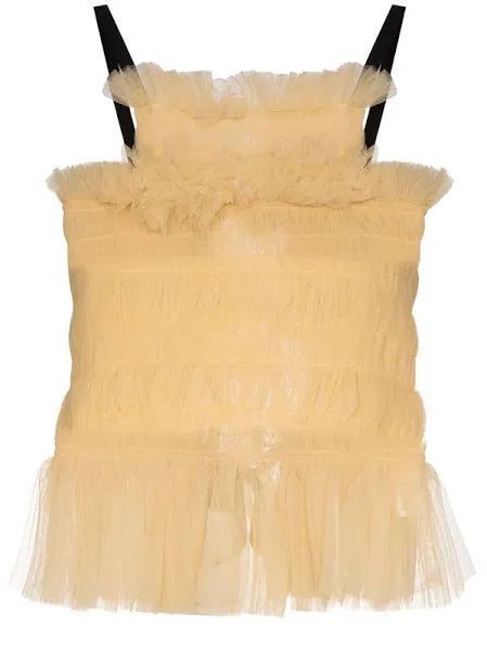 MOLLY GODDARD BETSY SMOCKED TUELLE TOP