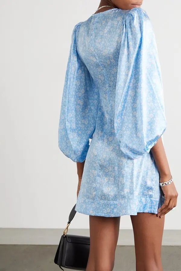 GANNI SILK BLUE DRESS