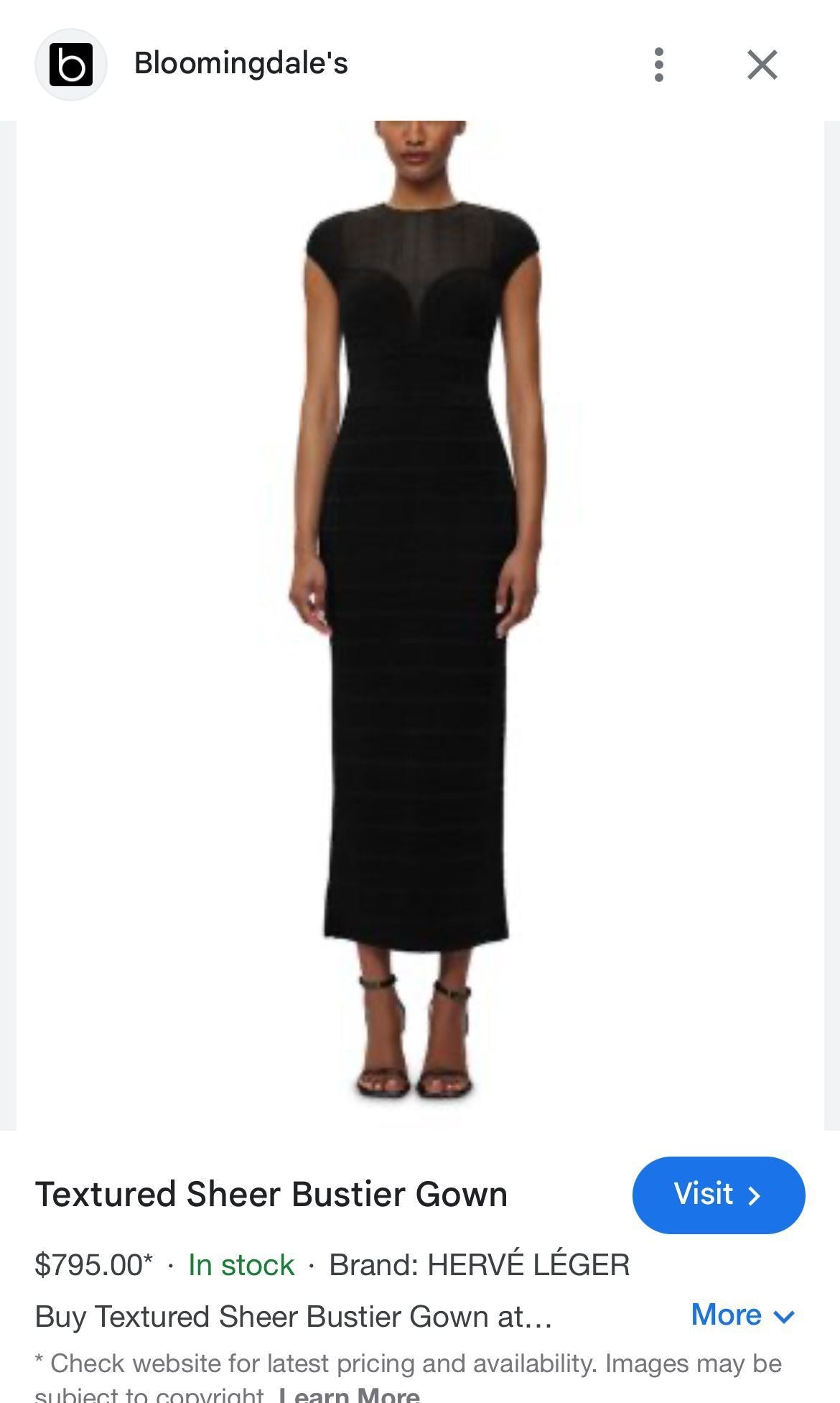 HERVE LEGER BLACK GOWN