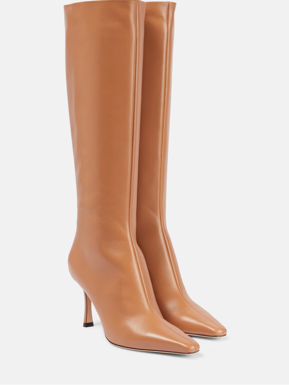 JIMMY CHOO AGATHE 85 LEATHER KNEE-HIGH BOOTS