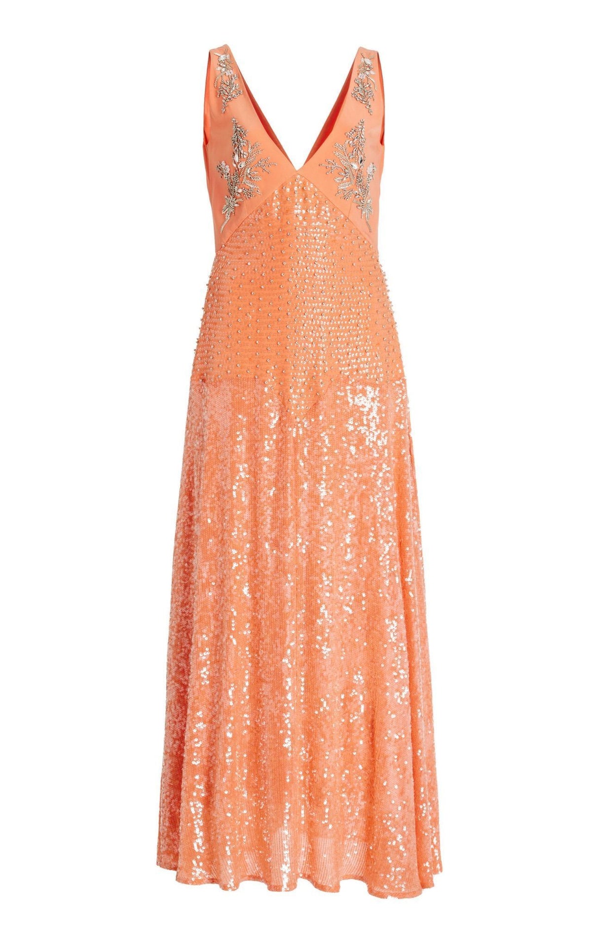 ERDEM DICENTRA EMBELLISHED SEQUIN SLIP DRESS