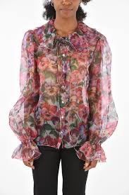 Dolce & Gabbana Floral Silk Organza Blouse