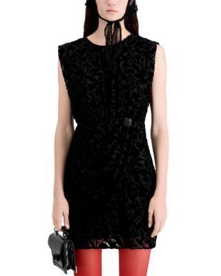 KOOPLES BURNOUT VELVET DRESS