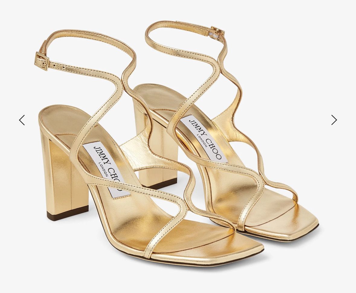 JIMMY CHOO AZIE 85 GOLD METALLIC