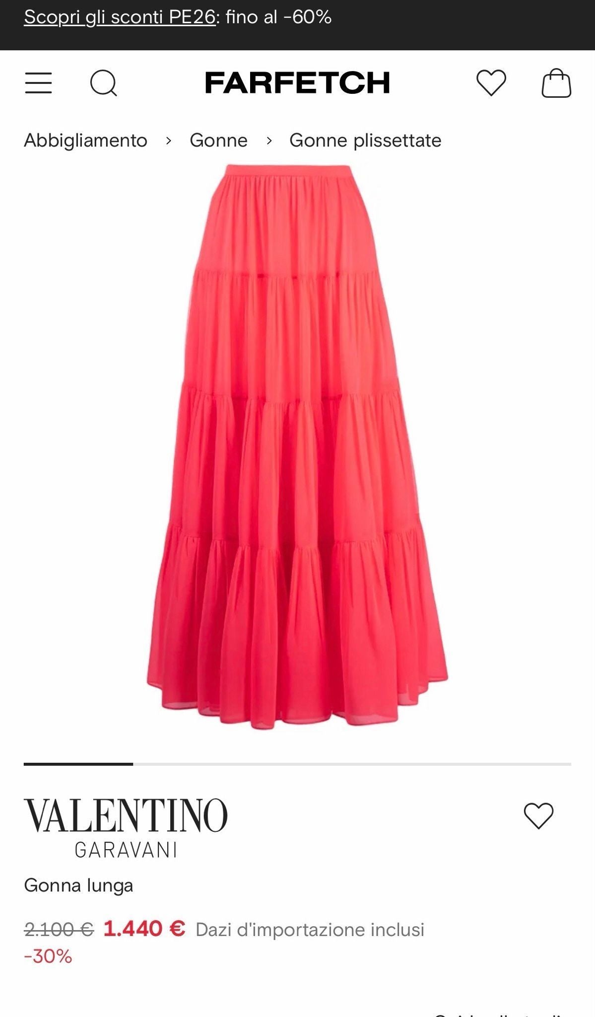 Valentino Tiered Midi Skirt