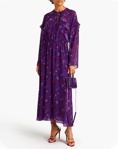 GIAMBA BATISTA VALLI PURPLE FLORAL MAXI