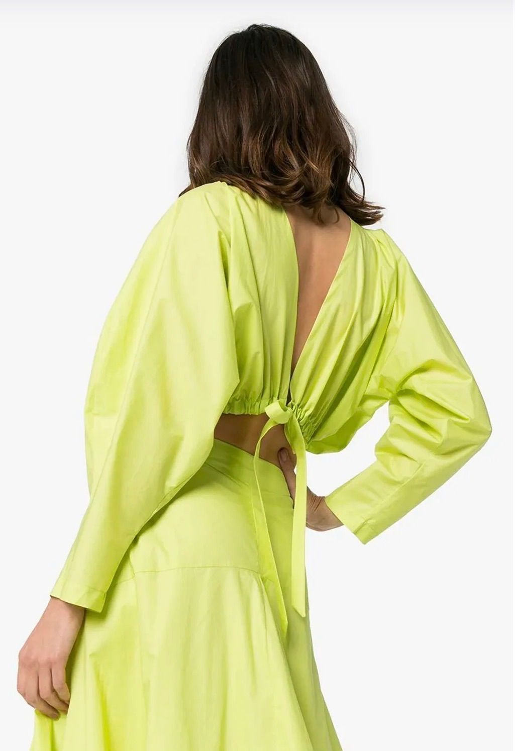 Open-back Drawstring Crop Top
