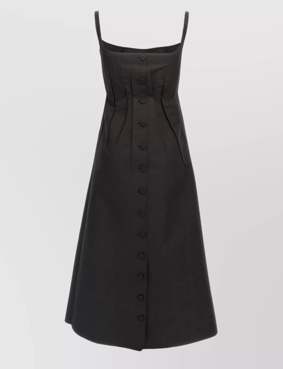 Marni Trapeze Navy dress with pleated design and button detailing