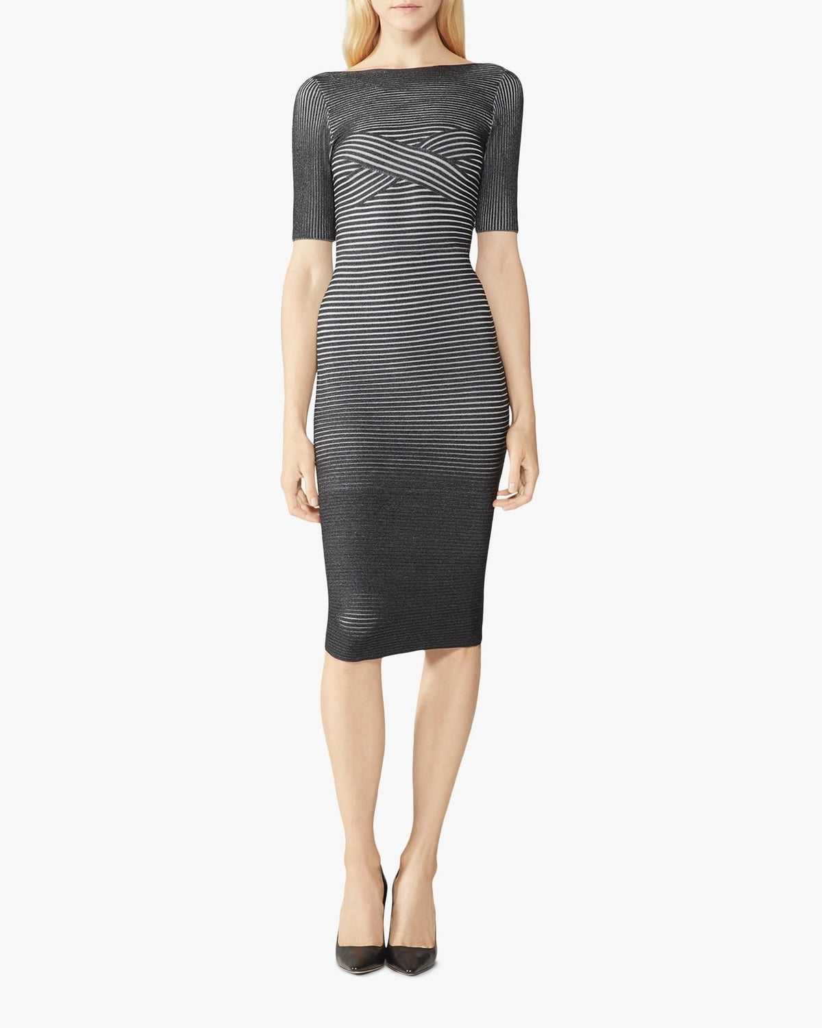 Herve Leger Ribbed Low Back Dress