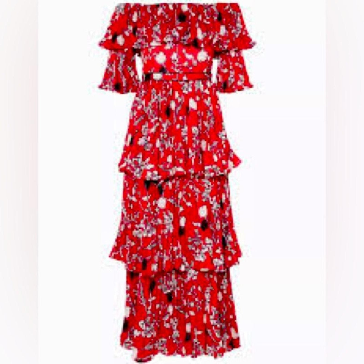 SELF PORTRAIT RED FLORAL PRINT OFF THE SHOULDER