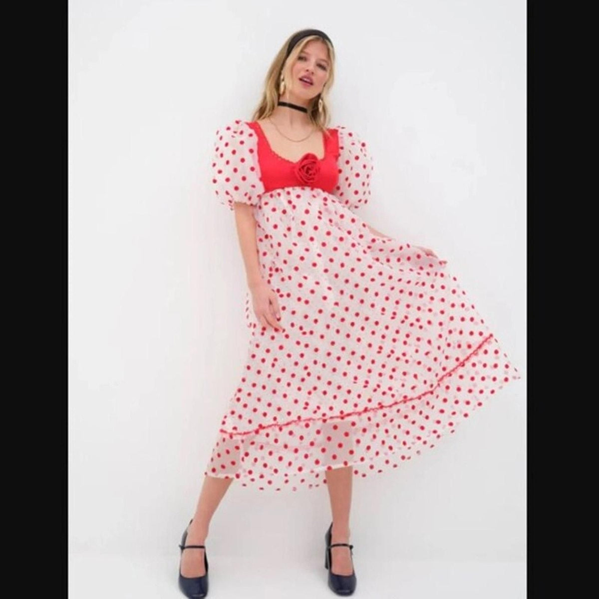 FOR LOVE AND LEMONS RHODA RED POLKA DOT DRESS