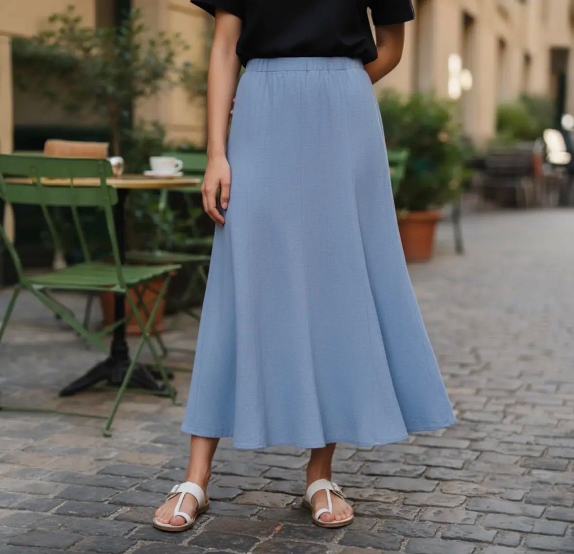 Dania Crinkle Italian Linen Midi Skirt (Size XS), photo 1