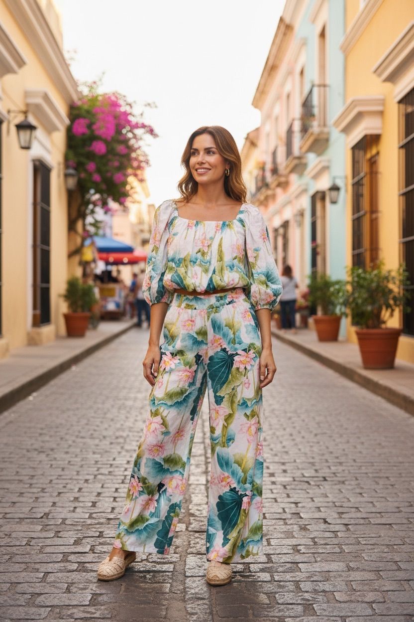 Teal & Pink Floral Set, photo 1
