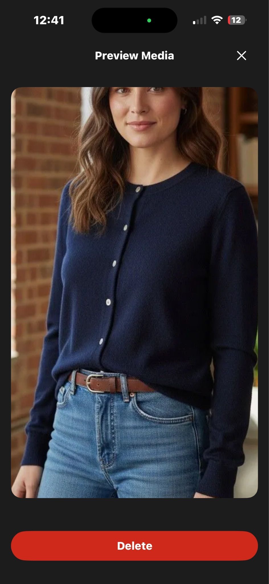 Navy Mongolian Cashmere Cardigan (Size S), photo 1