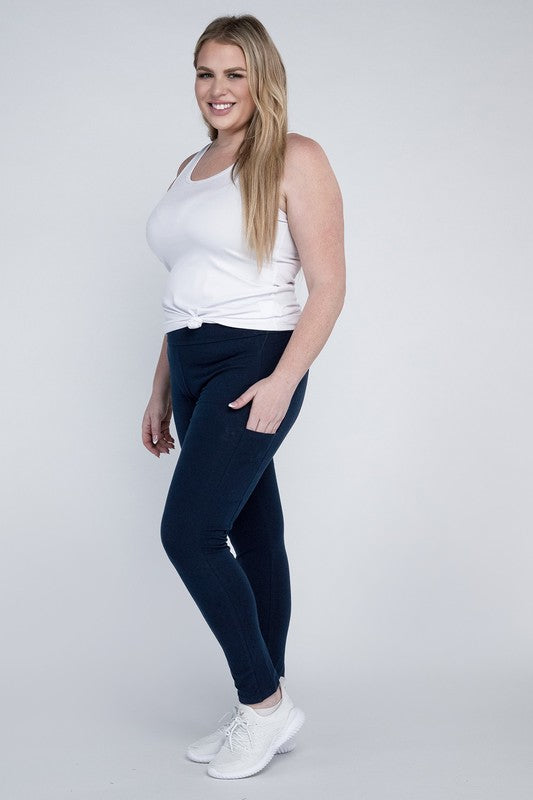 Plus Everyday Leggings with Pockets - Premium  from Ambiance Apparel - Just $42! Shop now at Ida Louise Boutique