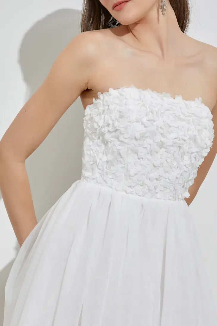 Toni Strapless White Mini Dress