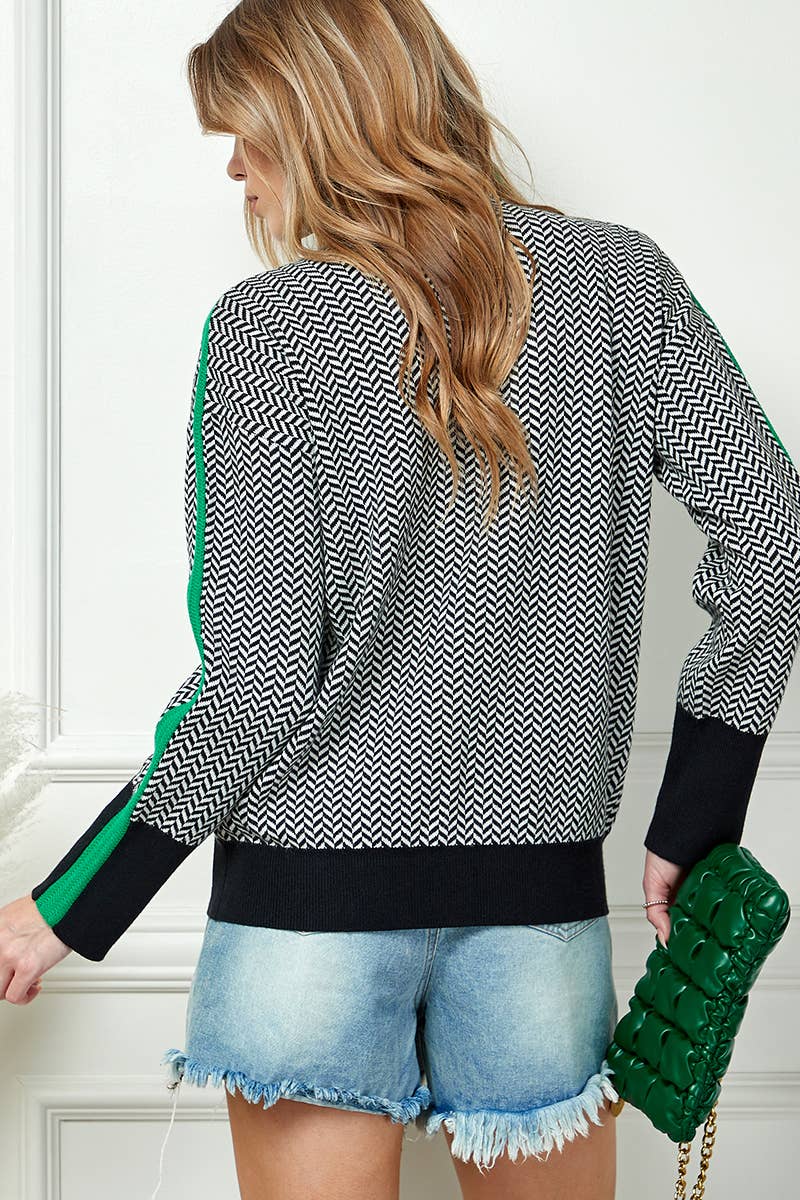 Loyola Printed Knit Turtleneck Sweater - Premium Sweater from Cezele - Just $52! Shop now at Ida Louise Boutique