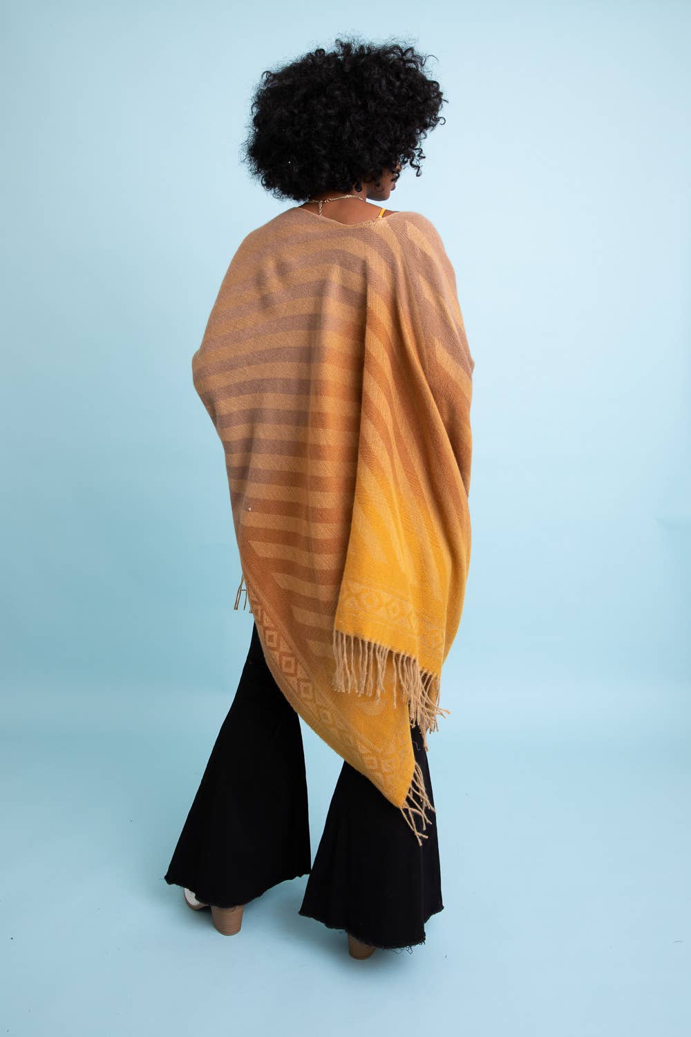 Western Style Gold Tassel Trim Shawl - Premium Apparel & Accessories from Leto Accessories - Just $34! Shop now at Ida Louise Boutique