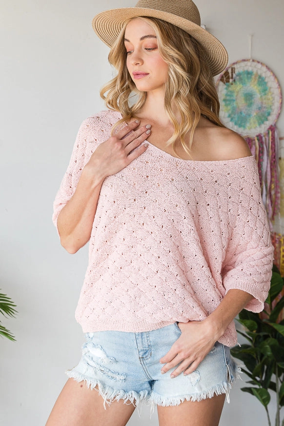 Hallie V-neck Mid Sleeve Sweater - Premium Apparel & Accessories from Heyson - Just $34! Shop now at Ida Louise Boutique