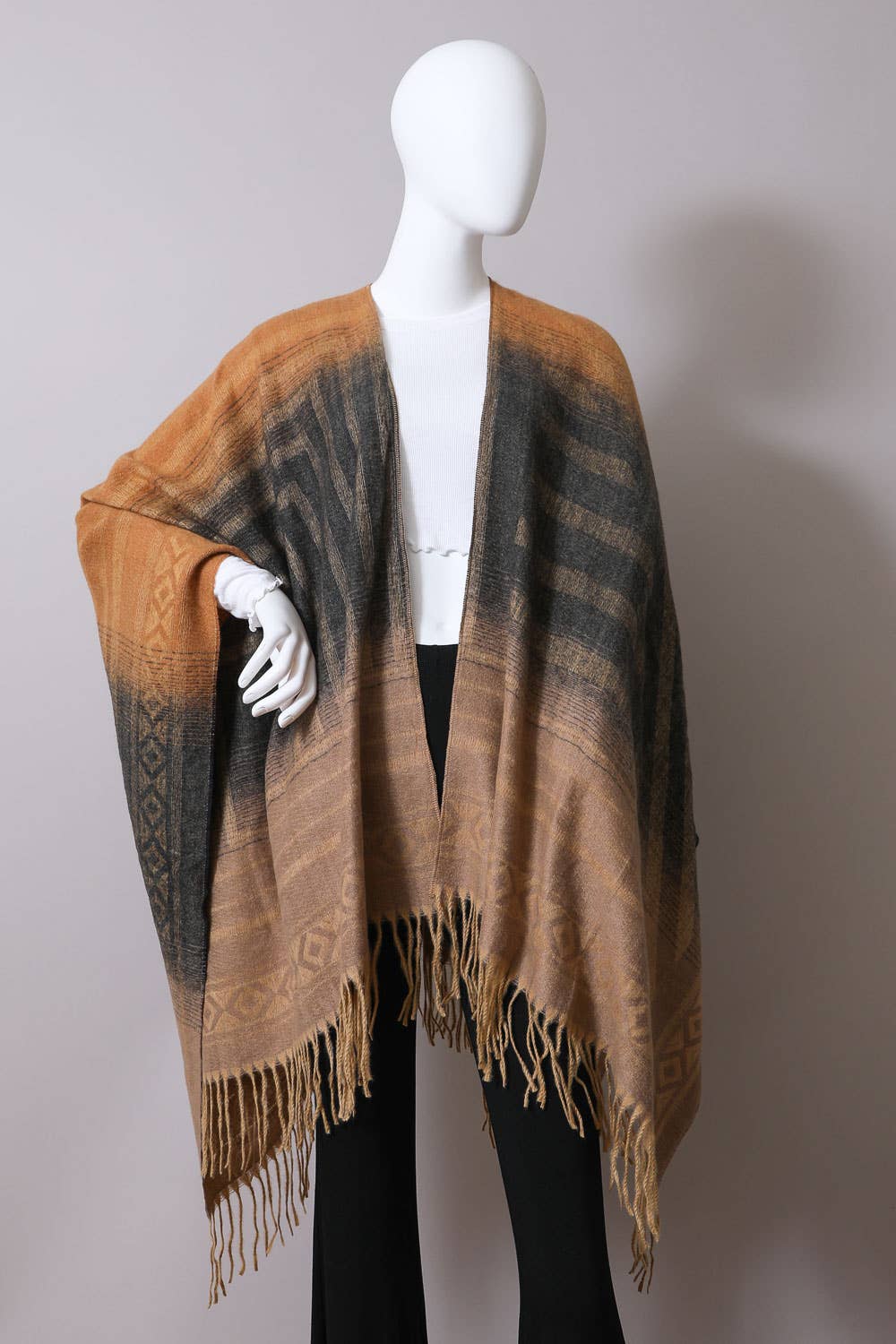 Versatile Colorblend Serape 🍁 | Cozy Fall Winter Shawl: Charcoal/Khaki - Premium  from Leto Accessories - Just $38! Shop now at Ida Louise Boutique