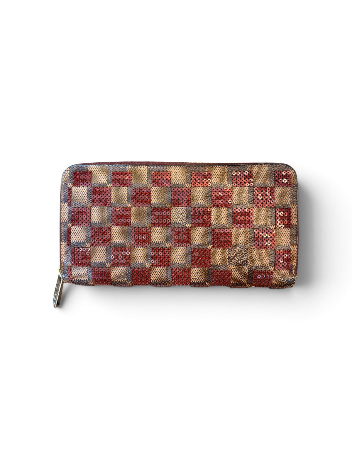 Louis Vuitton Red Damier Paillettes Zippy Wallet