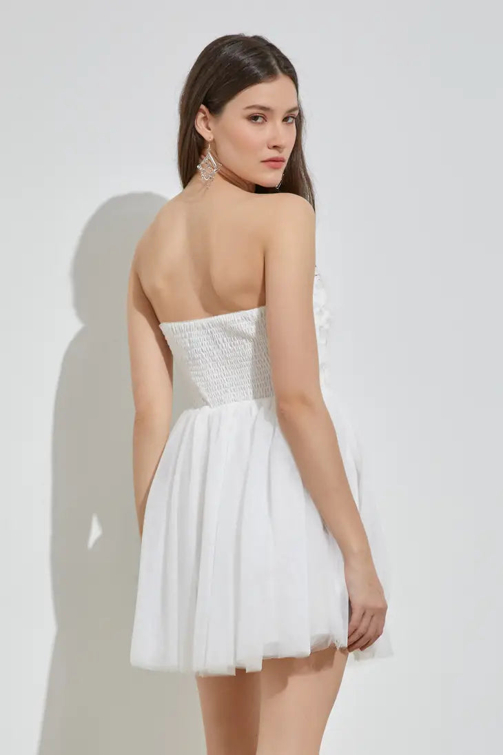 Toni Strapless White Mini Dress - Premium Dress from Do + Be Collection - Just $76! Shop now at Ida Louise Boutique