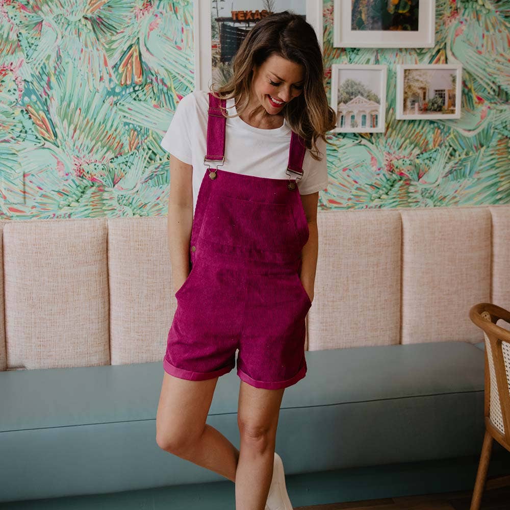 Raspberry Corduroy Overalls - Premium Overalls from Katydid - Just $60! Shop now at Ida Louise Boutique