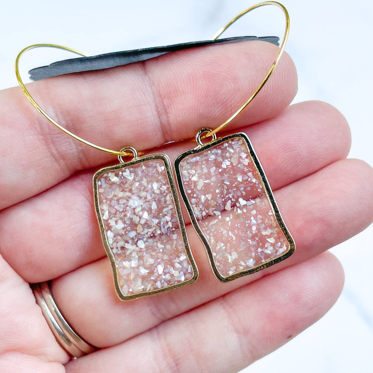 Fanciful Hoops in Pearl Skies - Premium Earrings from Dixie Bliss - Just $18! Shop now at Ida Louise Boutique