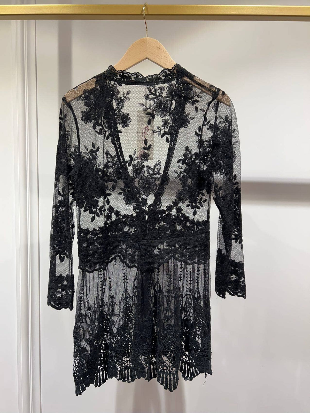Black Floral Lace Bolero Vest - Premium Tops from CHOKLATE PARIS - Just $30! Shop now at Ida Louise Boutique