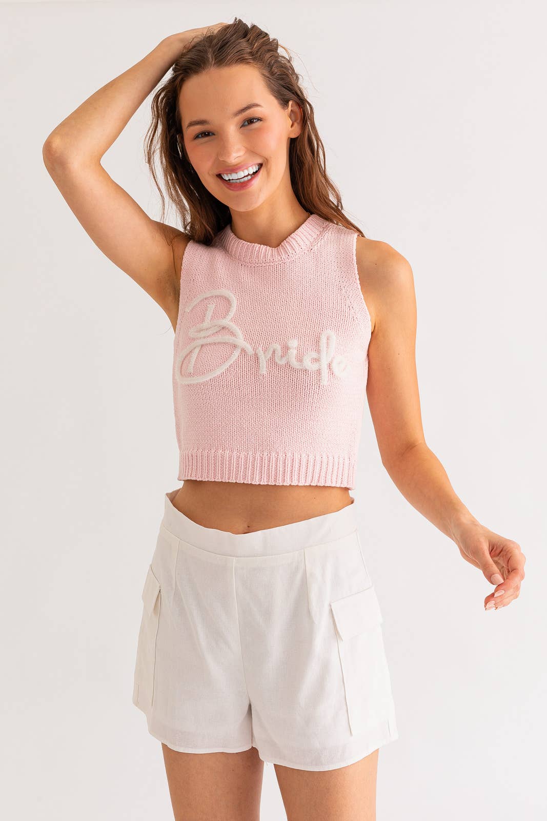 Bride Sleeveless Pink Sweater Tank - Premium Sweater from Sage & Citrus - Just $32! Shop now at Ida Louise Boutique