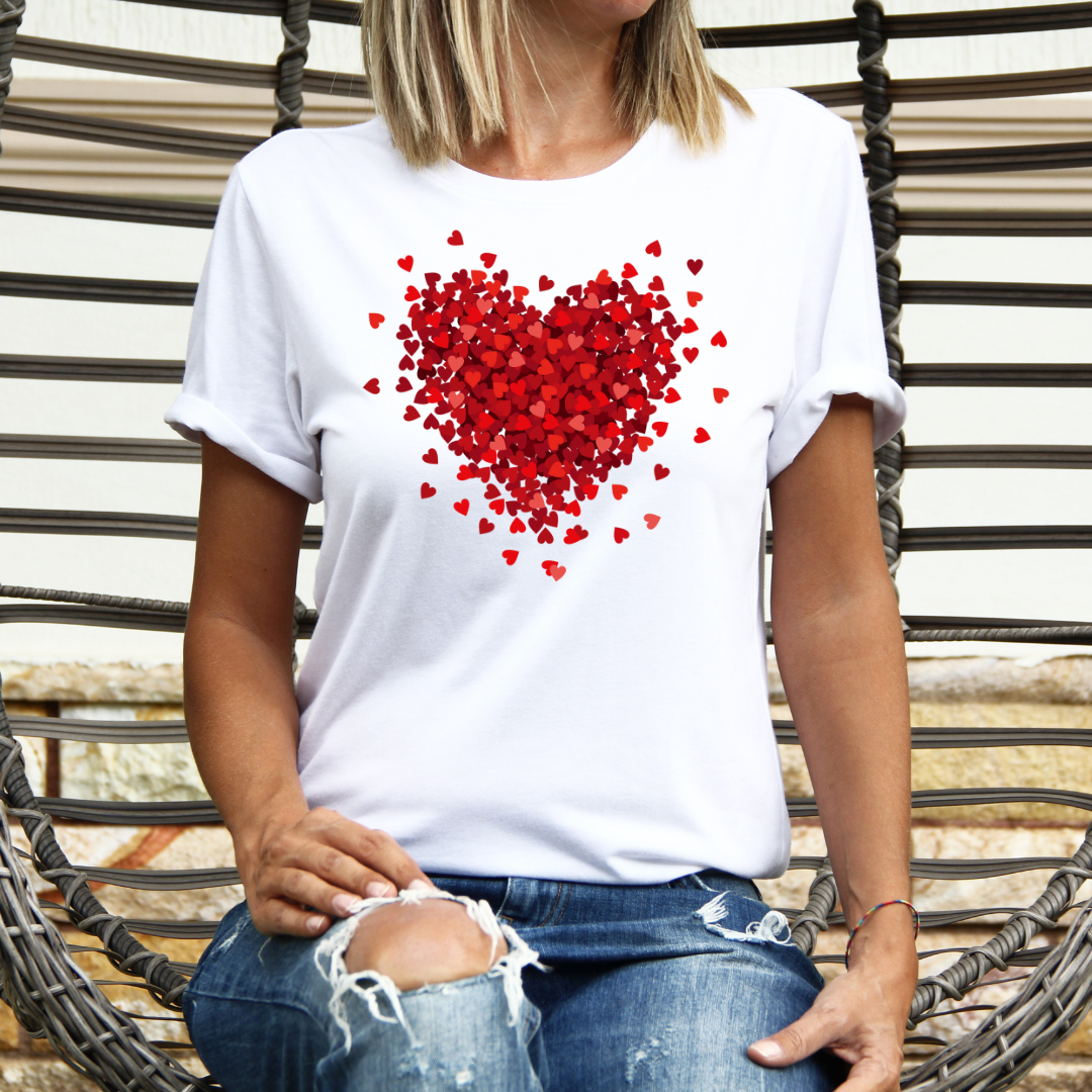 Valentine's Day Love 3D Heart Graphic Tee - Premium Apparel & Accessories from Funk Town Tees - Just $30! Shop now at Ida Louise Boutique